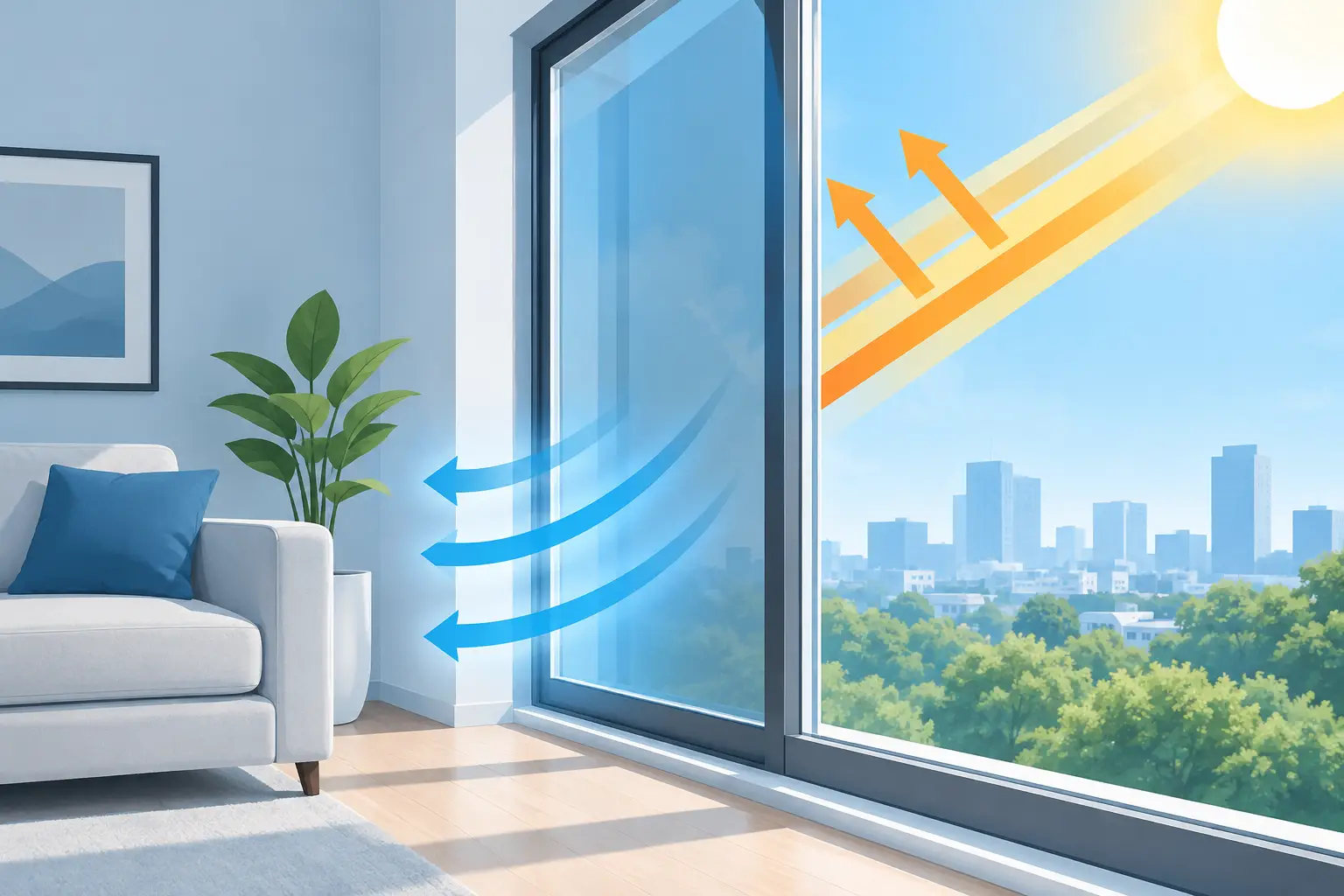 Low Emissivity Window Film for Cooler Rooms